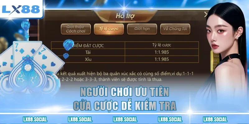 Người chơi ưu tiên cửa cược dễ kiểm tra
